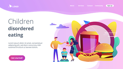 Image showing Child overweight concept landing page.