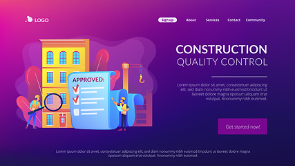 Image showing Construction quality control concept landing page