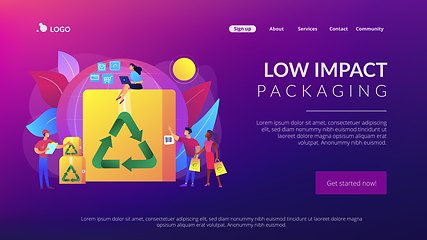 Image showing Low impact packaging concept landing page