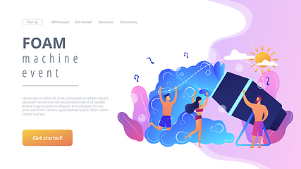 Image showing Foam party concept landing page.