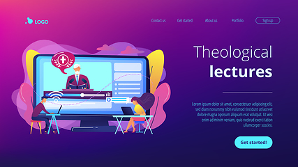 Image showing Theological lectures concept landing page.