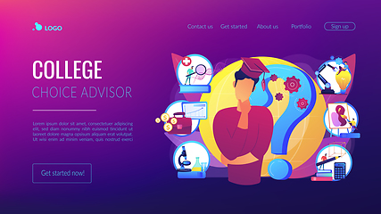 Image showing College choice concept landing page