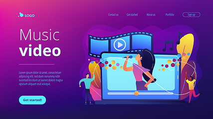 Image showing Music video concept landing page.