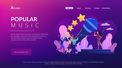 Image showing Popular music concept landing page.