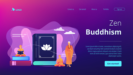 Image showing Buddhism concept landing page.