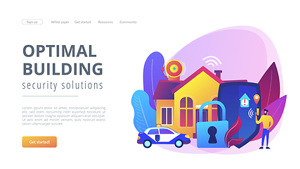 Image showing Security systems design concept landing page