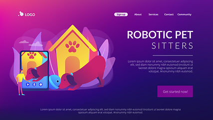 Image showing Robotic pet sitters concept landing page