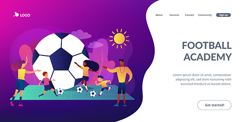 Image showing Soccer camp concept landing page.