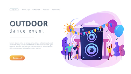 Image showing Open air party concept landing page.