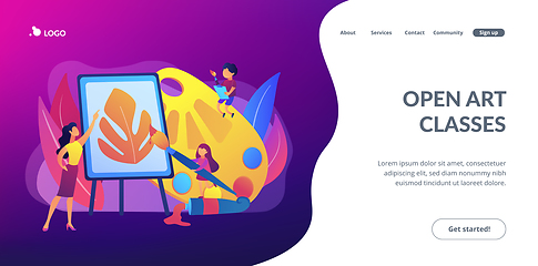 Image showing Art studio concept landing page.