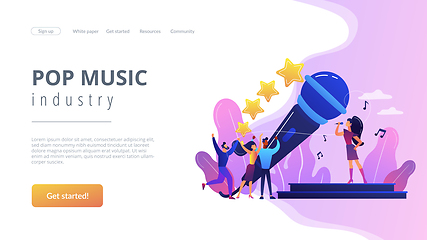 Image showing Popular music concept landing page.