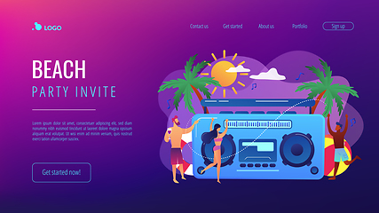 Image showing Beach party concept landing page.