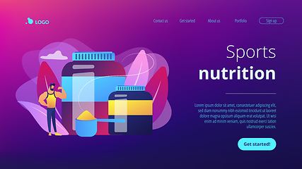 Image showing Sports nutrition concept landing page.