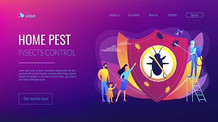 Image showing Home pest insects control concept landing page