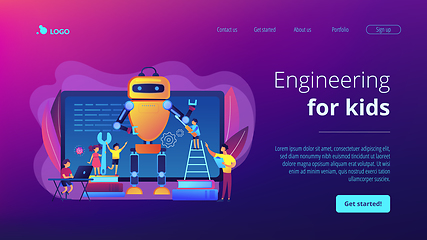 Image showing Engineering for kids concept landing page.