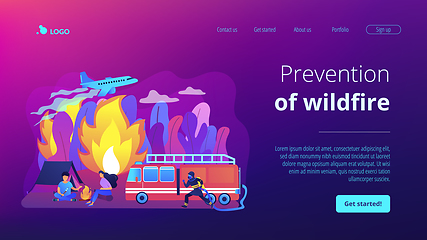 Image showing Prevention of wildfire concept landing page.