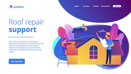 Image showing Roofing services concept landing page