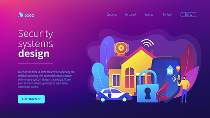 Image showing Security systems design concept landing page