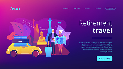 Image showing Retirement travel concept landing page