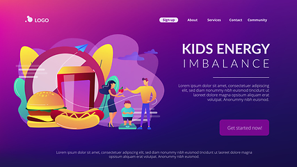 Image showing Child overweight concept landing page.