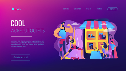 Image showing Workout fashion concept landing page.