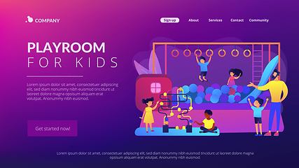 Image showing Playroom for kids concept landing page