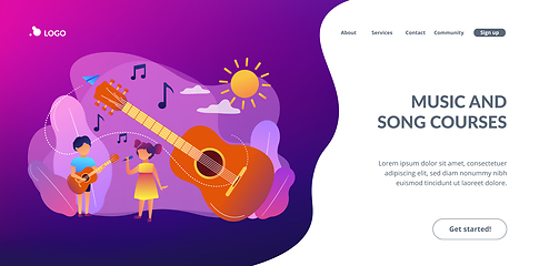 Image showing Musical camp concept landing page.