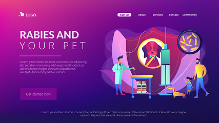 Image showing Rabies and your pet concept landing page