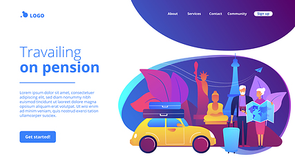 Image showing Retirement travel concept landing page