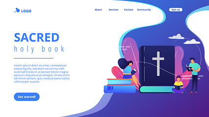 Image showing Holy bible concept landing page.