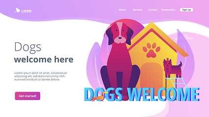 Image showing Dogs friendly place concept landing page