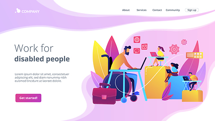 Image showing Disabled employment concept landing page