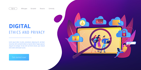 Image showing Digital ethics and privacy concept landing page