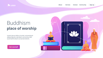 Image showing Buddhism concept landing page.