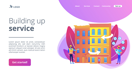 Image showing Old buildings modernization concept landing page