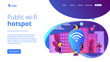 Image showing Public wi-fi hotspot concept landing page