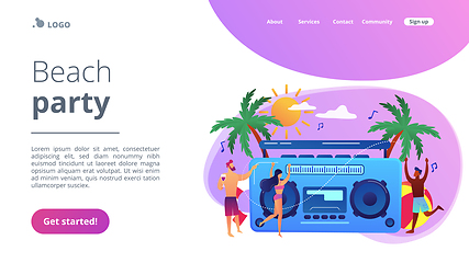 Image showing Beach party concept landing page.