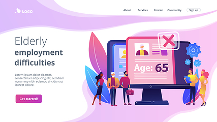 Image showing Ageism social problem concept landing page