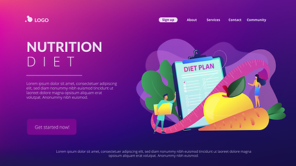 Image showing Nutrition diet concept landing page.