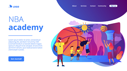 Image showing Basketball camp concept landing page.