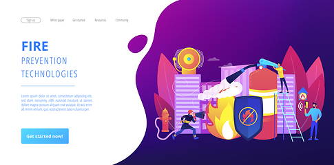 Image showing Fire protection concept landing page.