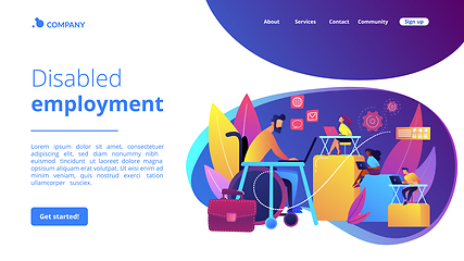 Image showing Disabled employment concept landing page