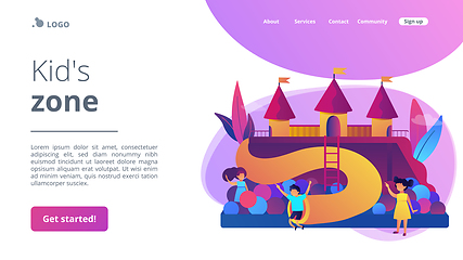 Image showing Kids playground concept landing page.