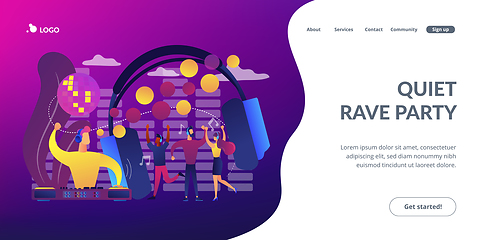 Image showing Silent disco concept landing page.