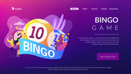 Image showing Lottery game concept landing page.
