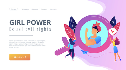 Image showing Feminism concept landing page.