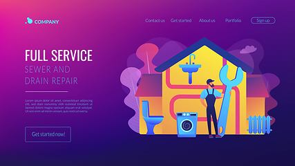 Image showing Plumber services concept landing page