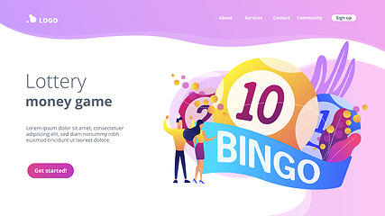 Image showing Lottery game concept landing page.