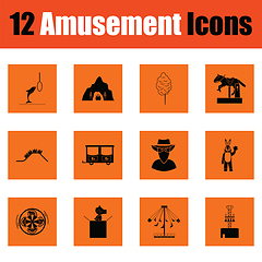 Image showing Amusement park icon set