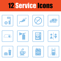 Image showing Set of twelve Petrol station icons